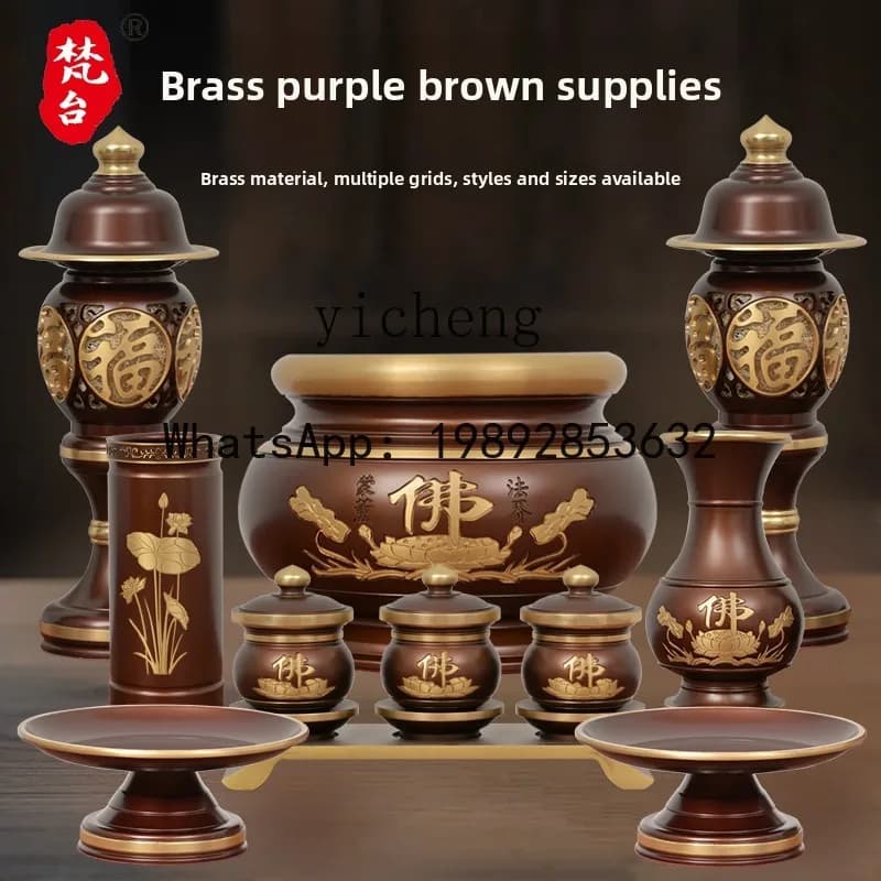 Copper Buddha Supplies Daquan Set Incense Burner Household Supplies Buddha Front Ornament