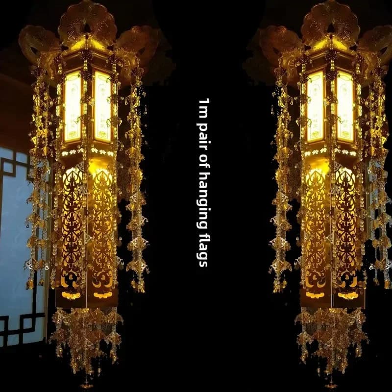 FZ Streamer Gilt Treasure Cover, A Pair Of Decorative Canopy Hanging Streamers, Jingluo Streamer Man Vertical Buddha Streamer