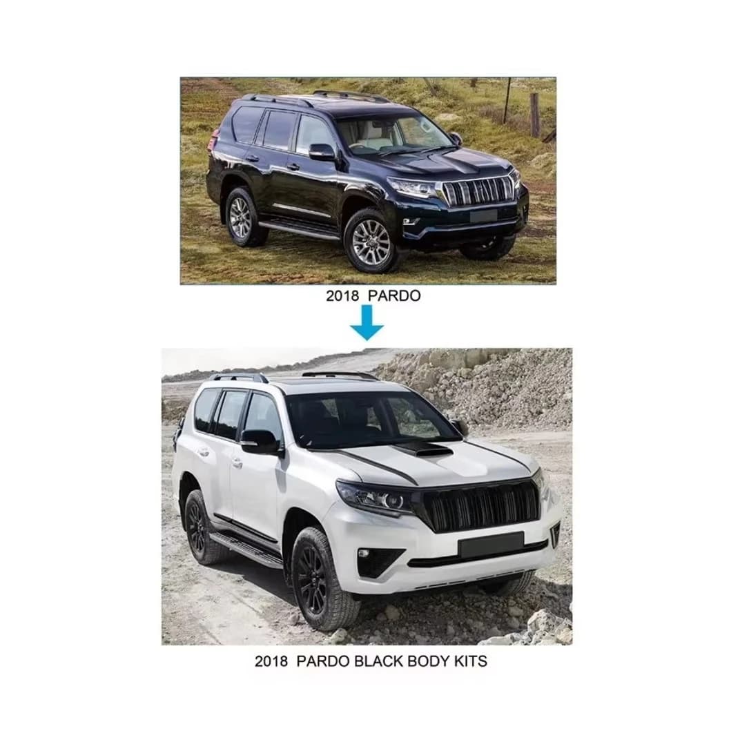 Car bumper facelift edition black front bumper grille body kit for  land cruiser prado 150 J150 2018 headlight taillight