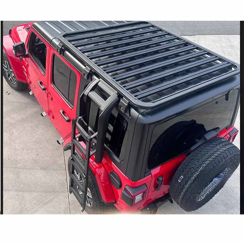 Hot Selling Universal 4x4 Aluminum Roof Cargo Rack With Telescopic Side Ladder Step Bar, Modification Accessories For Wrangler O