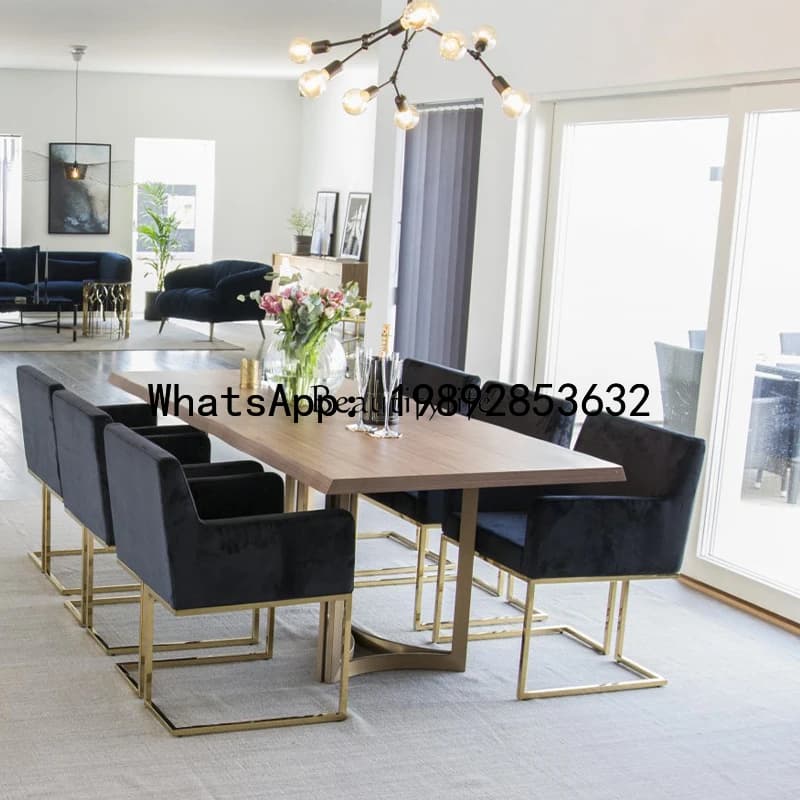 X5  -Simple Nordic style rectangular marble dining table customization