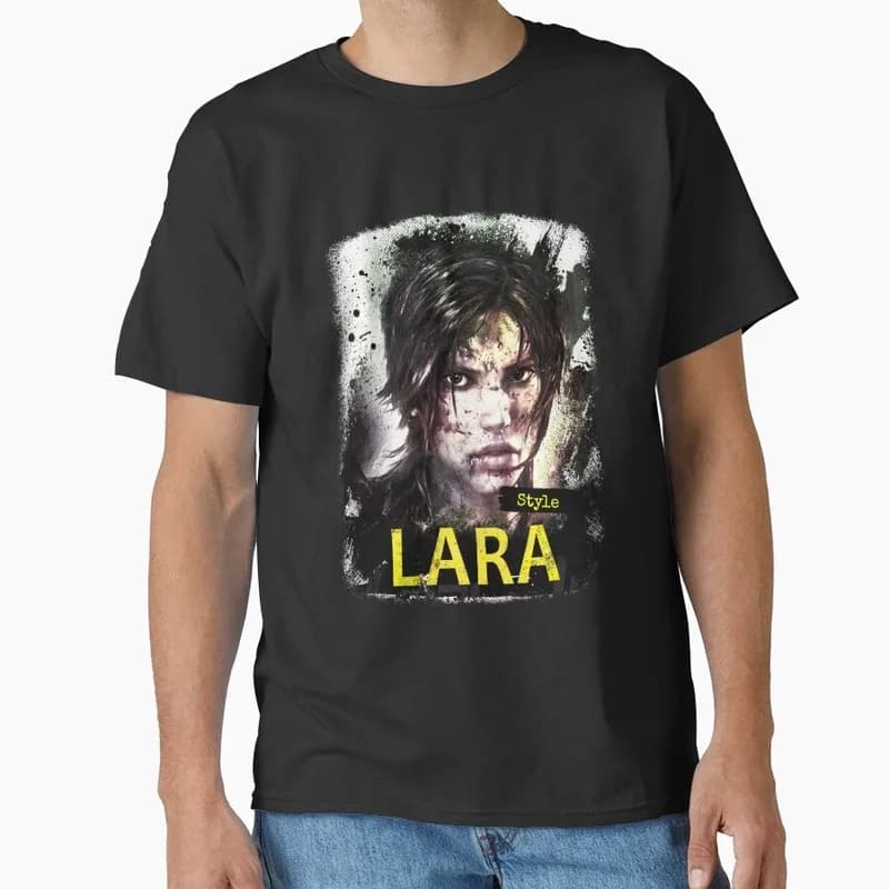Retro Video game Tomb Raider Angel of Darkness Lara Croft Gift t shirt for gamer 1016 Short Sleeve Graphic Clothes US Size Tee