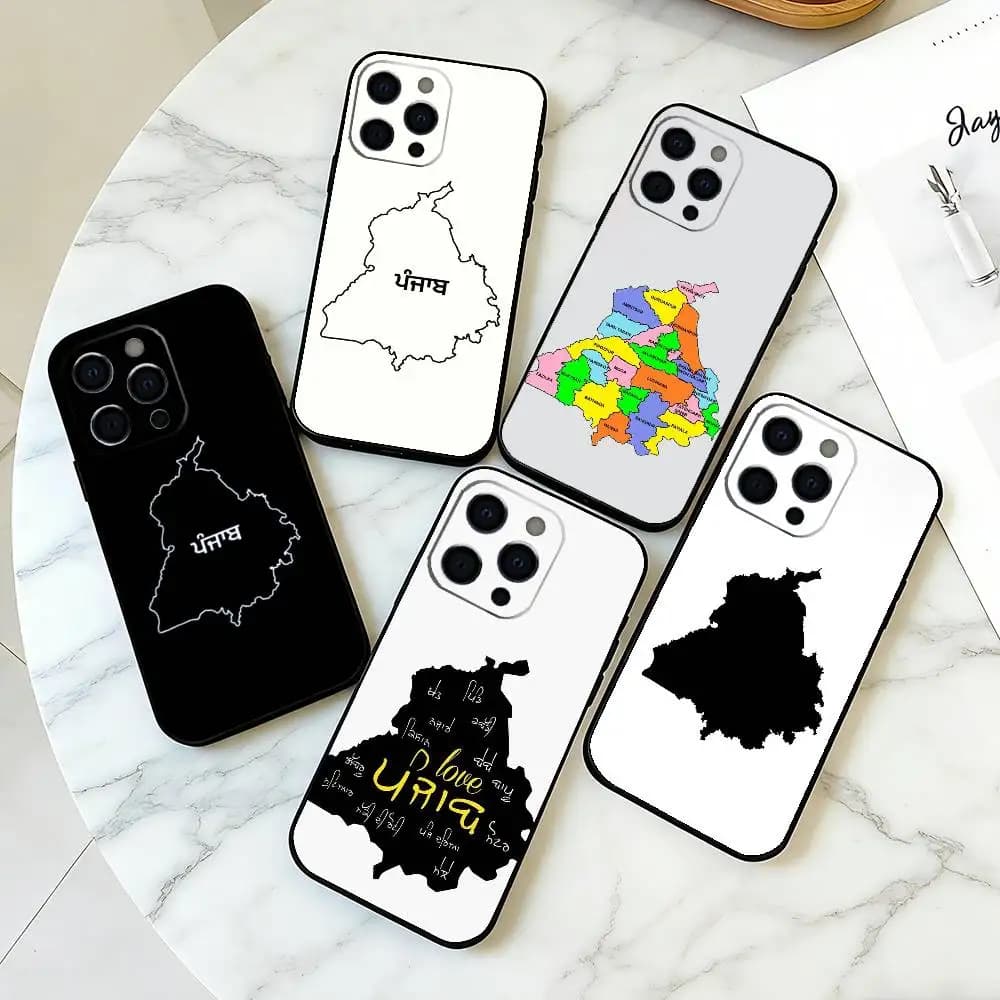 P-Punjab M-Map Phone Case Silicone Soft For IPhone 17 16 15 14 13 12 11 X XR Plus Pro Max Plus