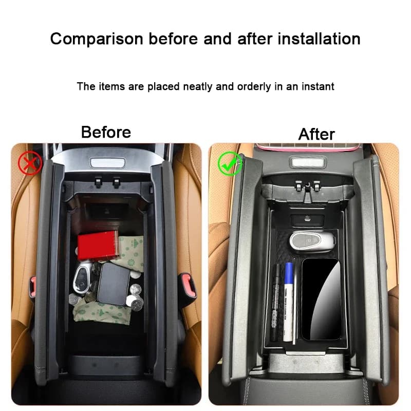 For Mercedes Benz E Class W214 2024 2025，E450 E300 E260 E220 Car Centre Console Armrest Handrail Storage Box Organizer Tray