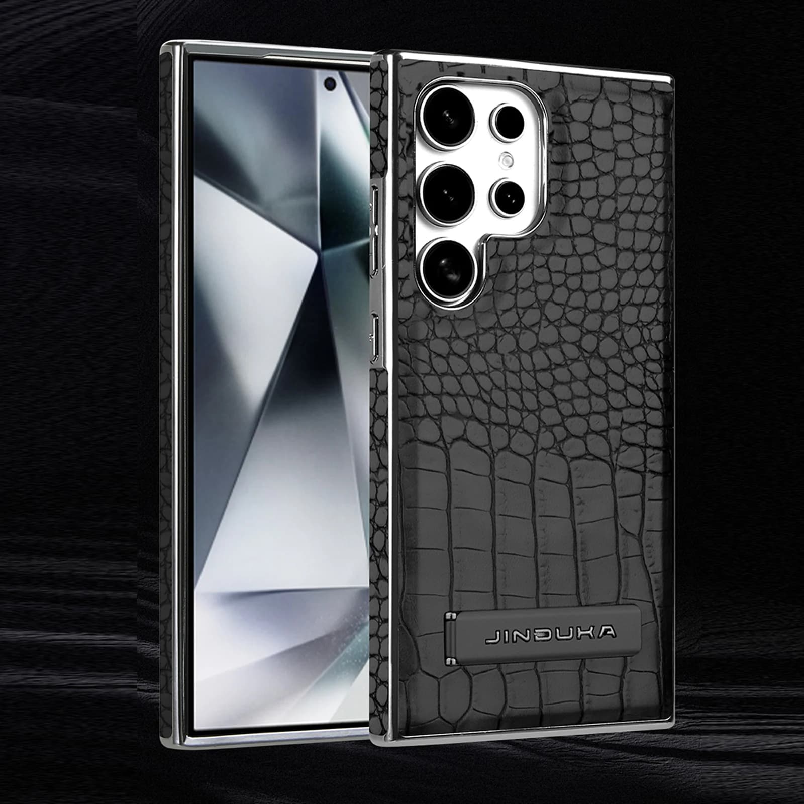 Boutique Crocodile Textured Leather Case For Samsung Galaxy S26 Ultra S25 S24+ Plus S23 Magnetic Stand Cover Premium Pouch
