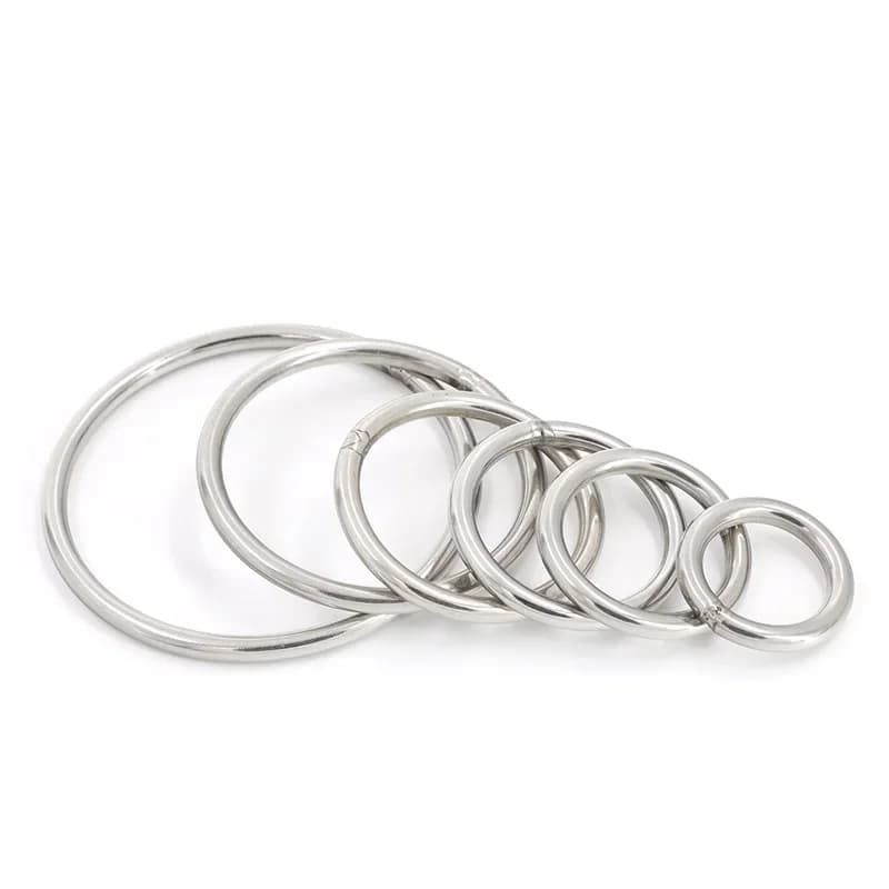 304 Stainless Steel O Ring 20/30/40/50/60/79/80/90/100/120mm Outer Diameter 3-10mm Thickness Strapping Welded Round Rings