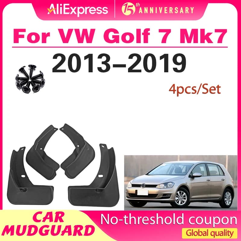 4x Car Mudguards For Volkswagen VW Golf 7 Golf7 Mk7 5G 2013~2019 Auto Front Rear Flap Splash Mudflap Mud Guard Car Accessories