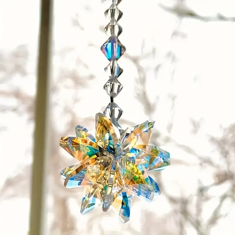 FL hot-selling new car snowflake AB color pendant sun catcher crystal flower
