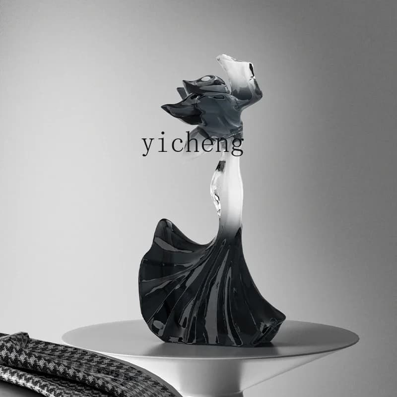 b11-7.1  Figure Crafts Simple Transparent Sculpture Soft Decoration Living Room Cabinet Office Ornament