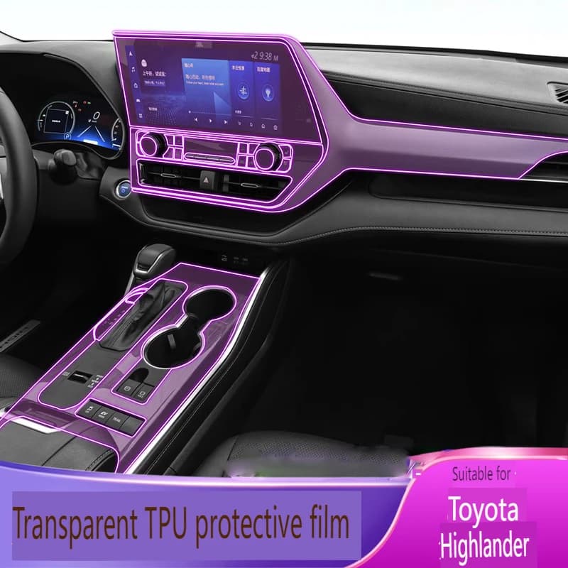Tpu Transparent Film for 22-24 Toyota Highlander Car Interior Sticker Center Console Dashboard Screen Protection Accessories