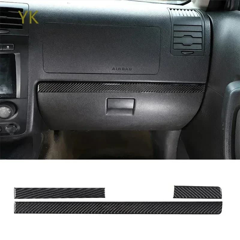 For Hummer H3 2005-2009 Soft Carbon Fiber Car Center Dashboard Both Sides Decorative Strips Sticker Interior Car Accessories