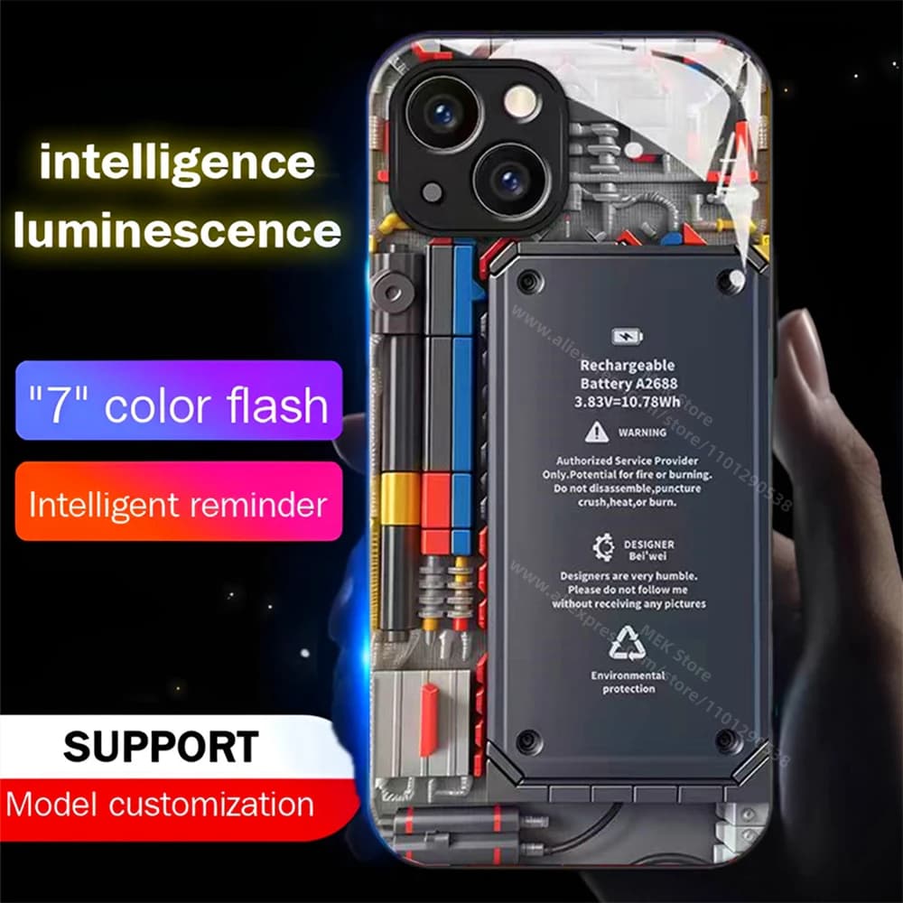 Mobile Phone Structure Design Led Light Phone Case Flash Glitter Cover For Samsung S26 S25 S24 S23 S22 S21 S20 FE Plus Ultra