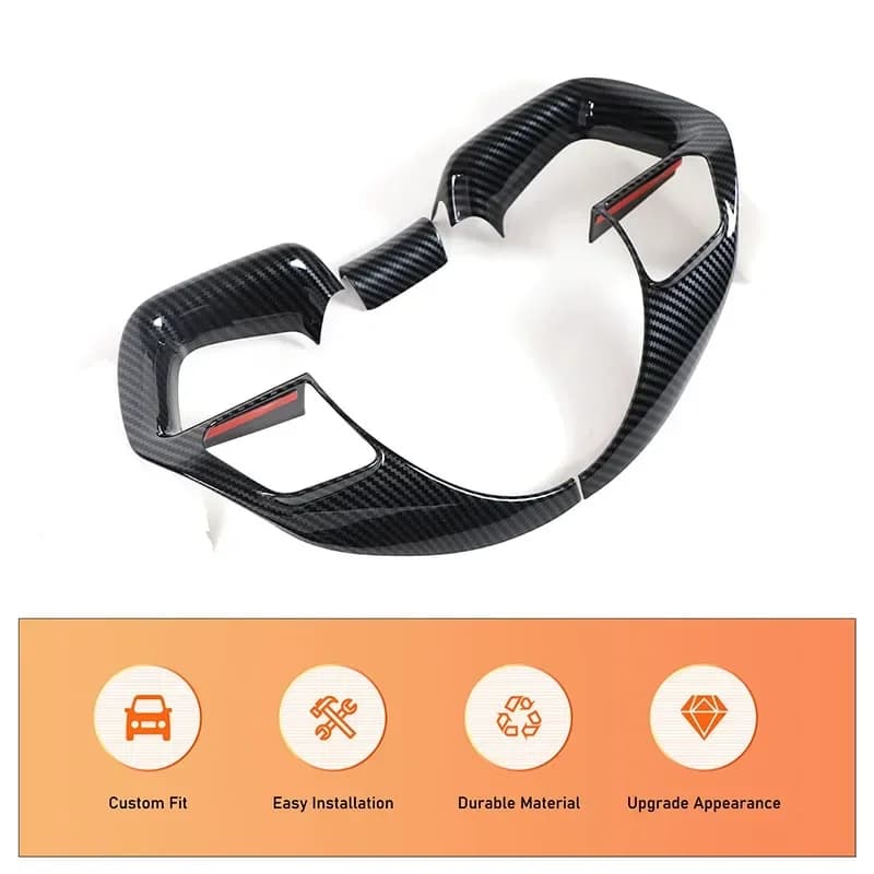 For Hyundai Santa Cruz 2022-2024 ABS Carbon Fiber Car Steering Wheel Frame Cover Trim Sticker Interior Car Accessories