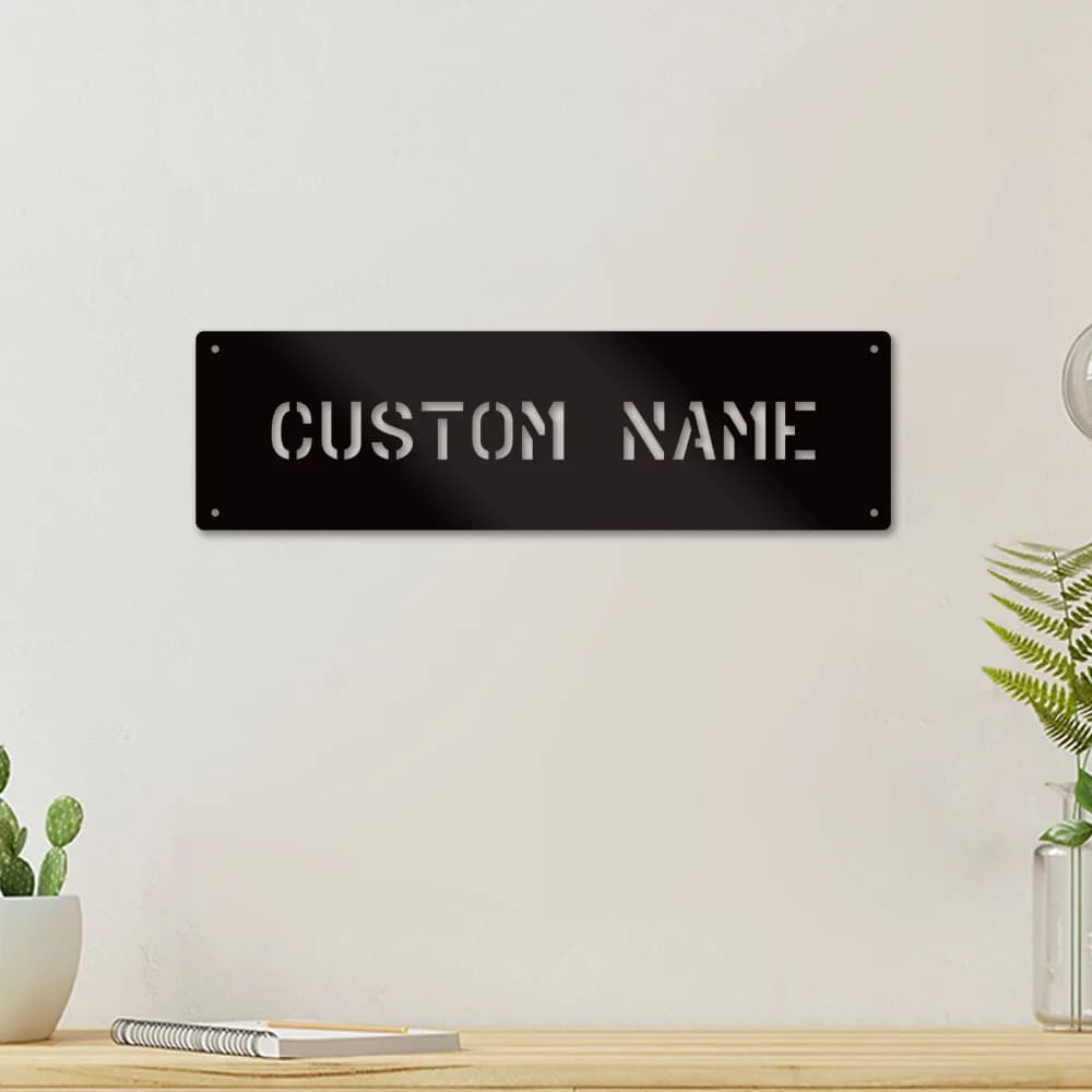 1pc diy Rectangular plates Personalized Text Tin Wall Signs Metal Wall Plaque  For Living Room Kids Room