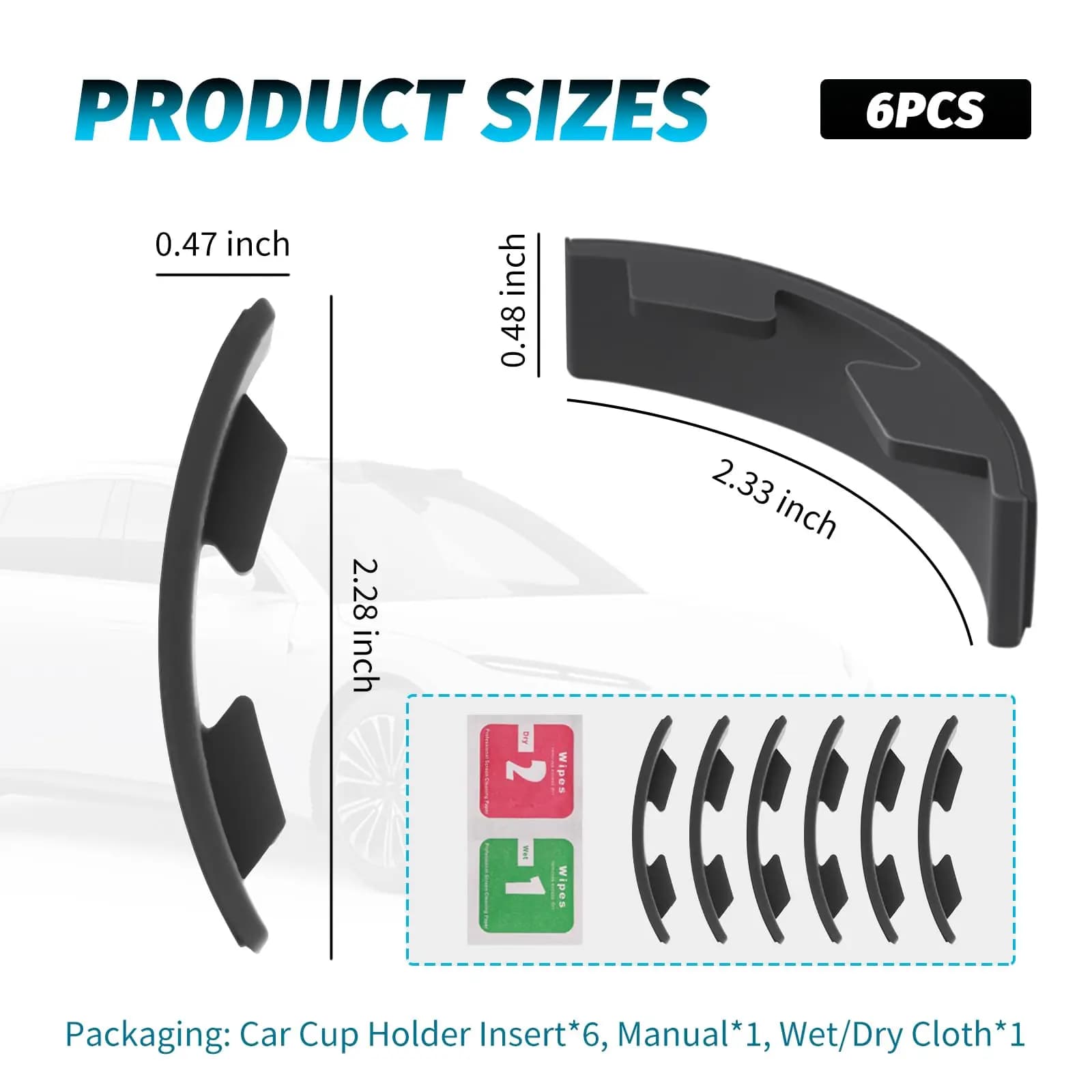 3Pcs/6Pcs Silicone Cup Holder Stabilizer Universal Non-Slip Anti-Shake Reusable Car Drink Insert Easy With Rounded Leaf Design
