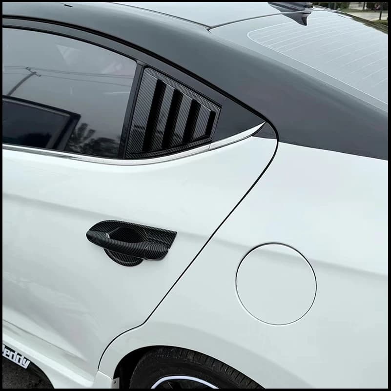 For Hyundai Elantra 2016-2020 Rear Window Blind Shades Louver Sill Molding Cover Sticker Trim Decorative Car Accessories
