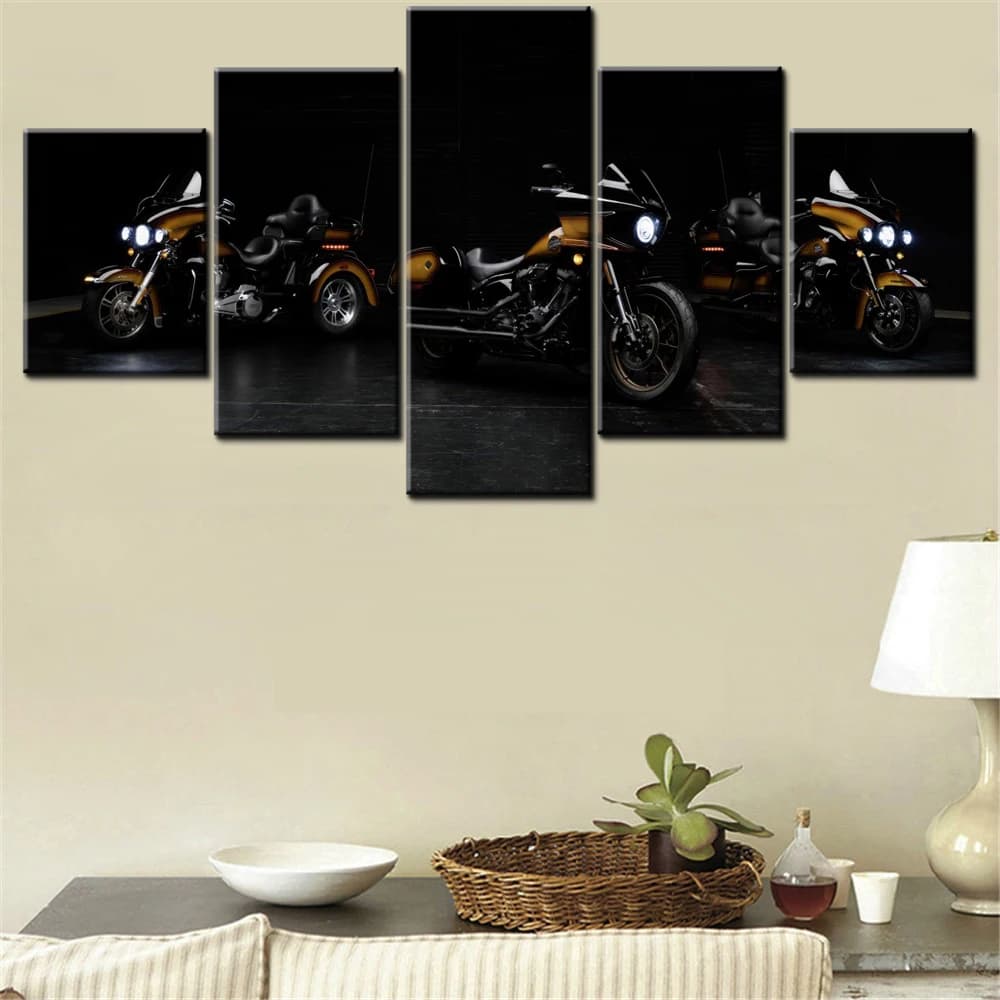 5 Pieces Canvas Wall Arts Poster Painting Black Dark Low Rider ST Tobacco Fade Wallpaper Home Decor Picture Printing Artwork