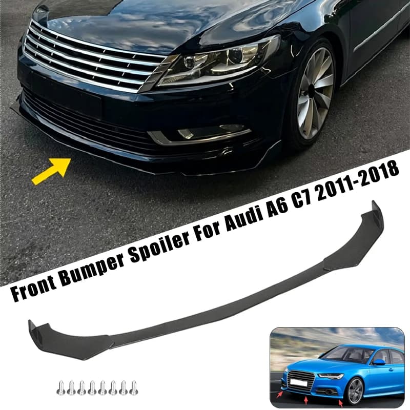 Sport Front Bumper Splitter Spoiler Lip For Audi A6 C7 2011-2018 5Pcs Adjustable Sectional Car Exterior Tuning Body Kit
