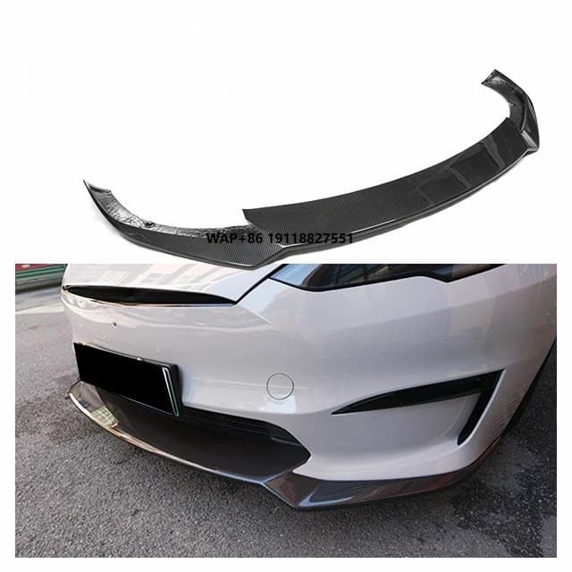 ForModel S Dry Carbon Fiber Front Lip Body Kit 21-23 Model S Dry Carbon Fiber Front Bumper Lip