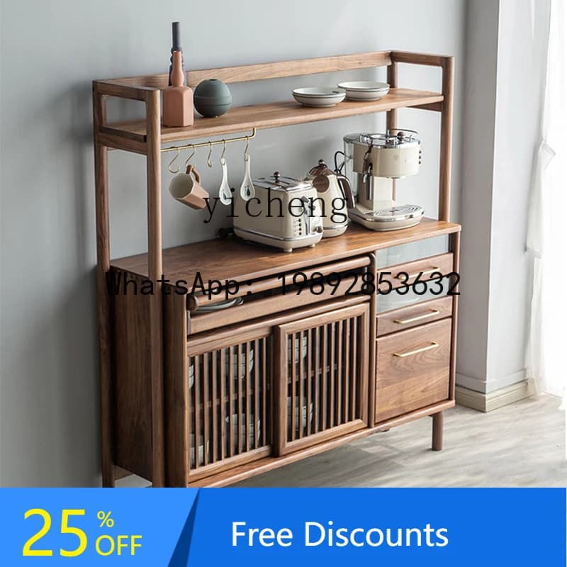 Cabinet new Chinese side cabinet solid wood storage display cabinet tea rack multi-functional Bogu rack tea room furniture