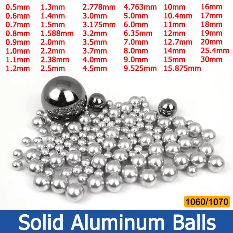 1-10000pcs Precision Aluminum Balls 0.5/0.6/0.7/0.8/0.9/1/1.5/2/3/4/6/8-70mm Solid Smooth Aluminum Ball Spherical Aluminum Bead