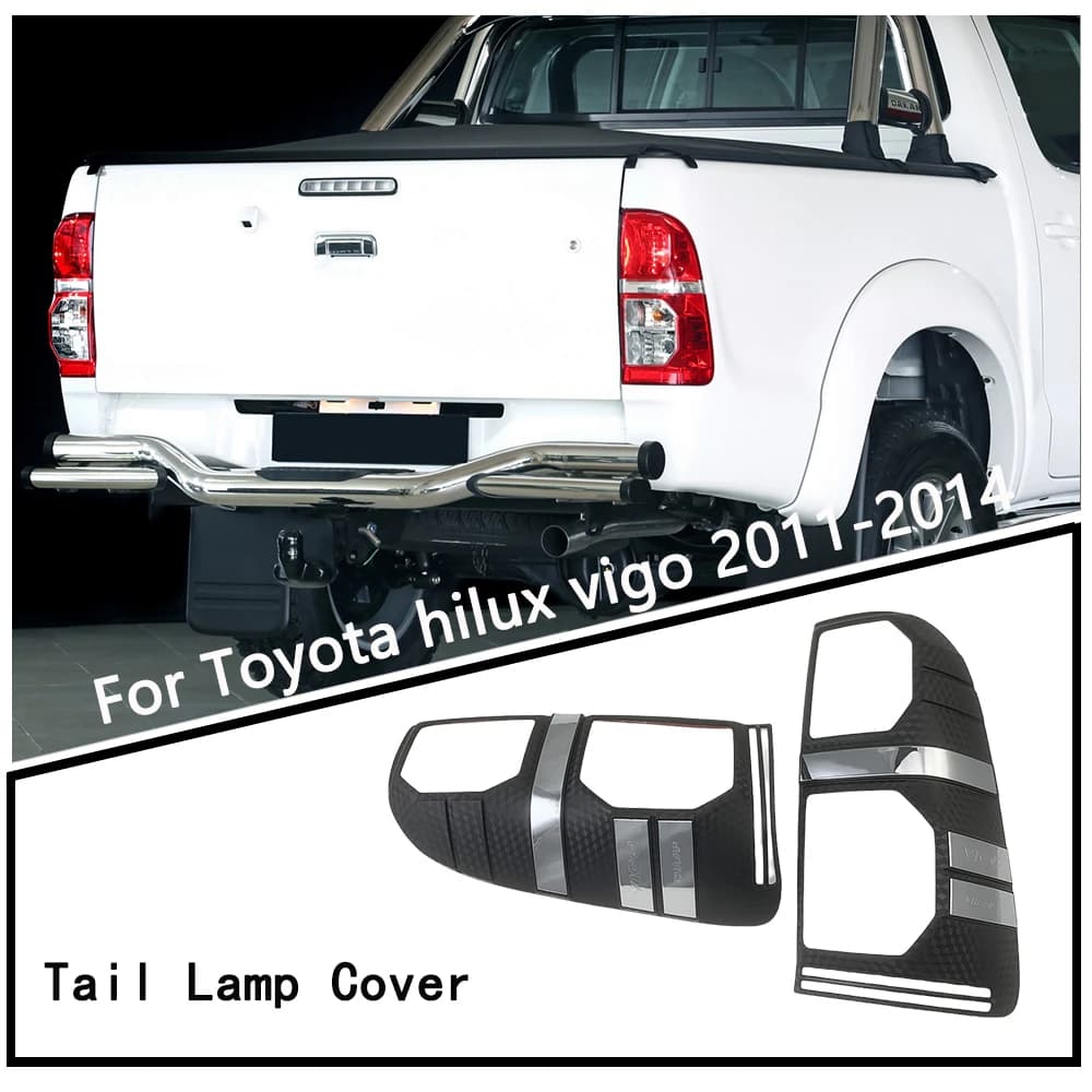 For Toyota Hilux Vigo 2011 2012 2013 2014 2015 New ABS Chrome Car Accessories Black Tail light Covers With Electroplating