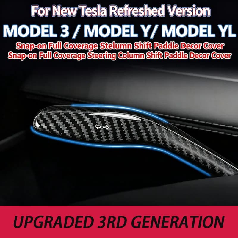 Suitable for Tesla's new version modely/yl/3 shift paddle sleeve, gear steering rod decorative modification supplies
