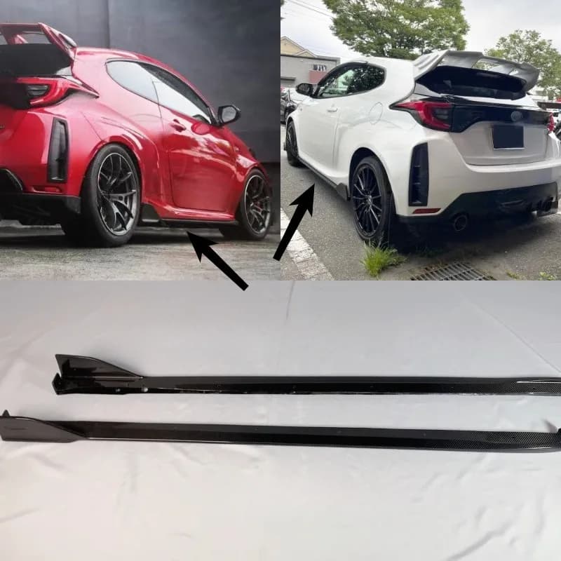 For Toyota GR YARIS GXPA16 Carbon Fiber Side Skirt Extension car Bodykits 2pcs