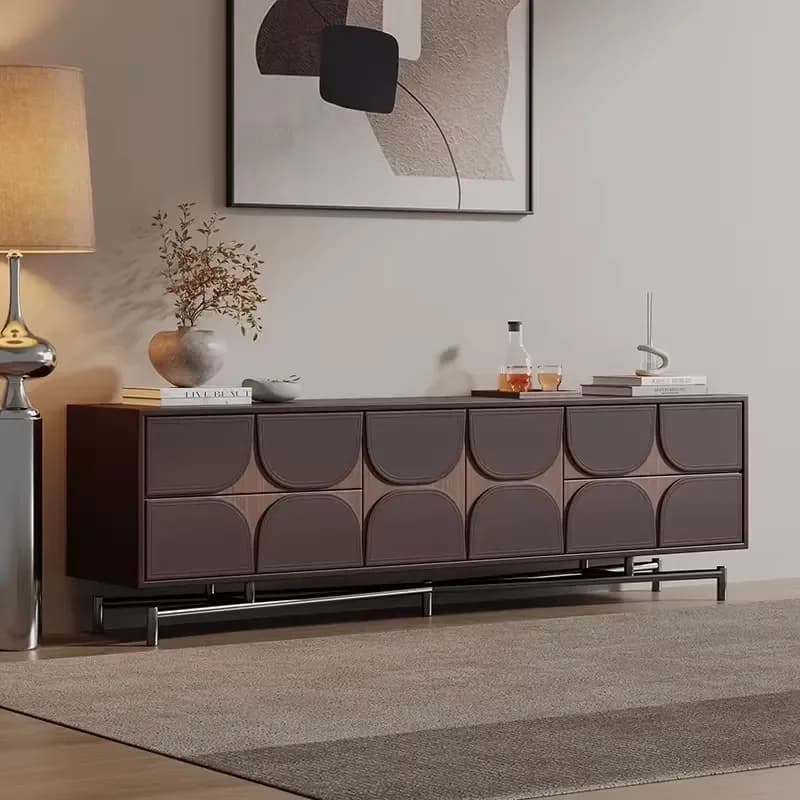 Modern Living Room Tv Cabinet Walnut Wood Hot Selling Simple Design Tv Stand