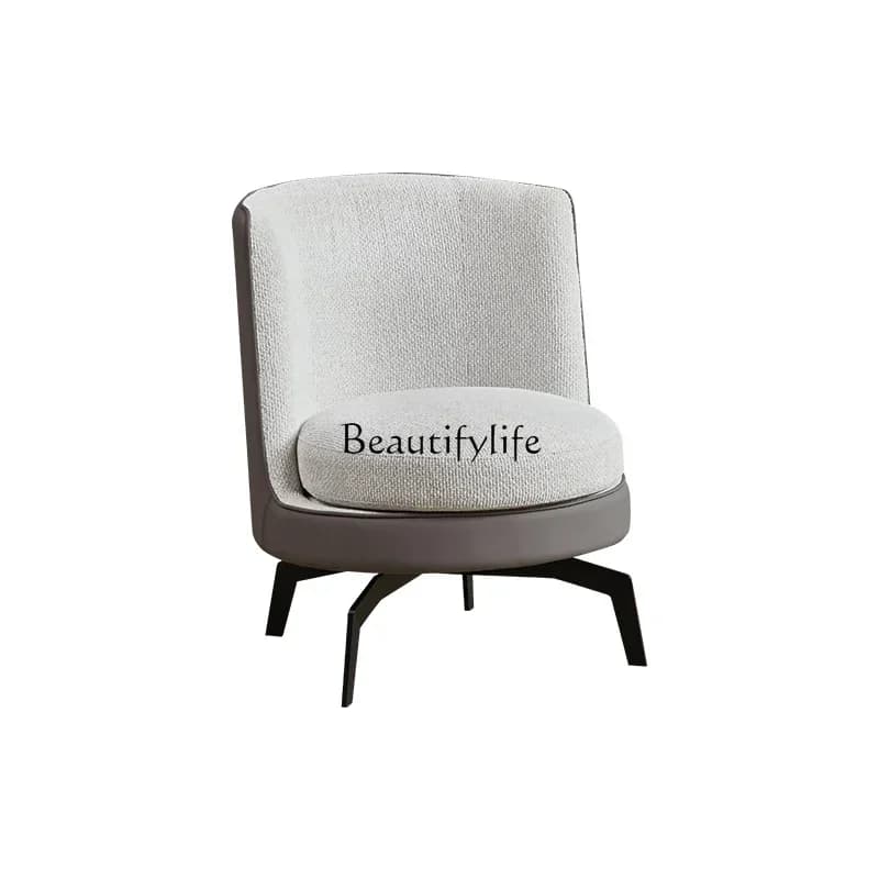 FGItalian minimalist leather cloth casual book chair modern rotatable living room sofa chair