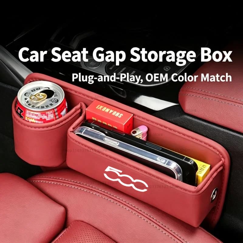 1 Pair For Fiat 500 Car Seat Gap Plug Strip Side Seam Gap Filler Leak Proof Storage Organizer Interior Decoration Accessories