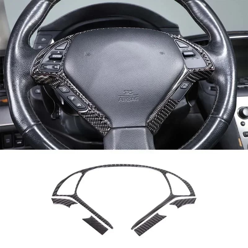 For Infiniti G25 G27 G37 2007-2013 Soft Carbon Fiber Car Steering Wheel Frame Cover Trim Stickers Car Accessories