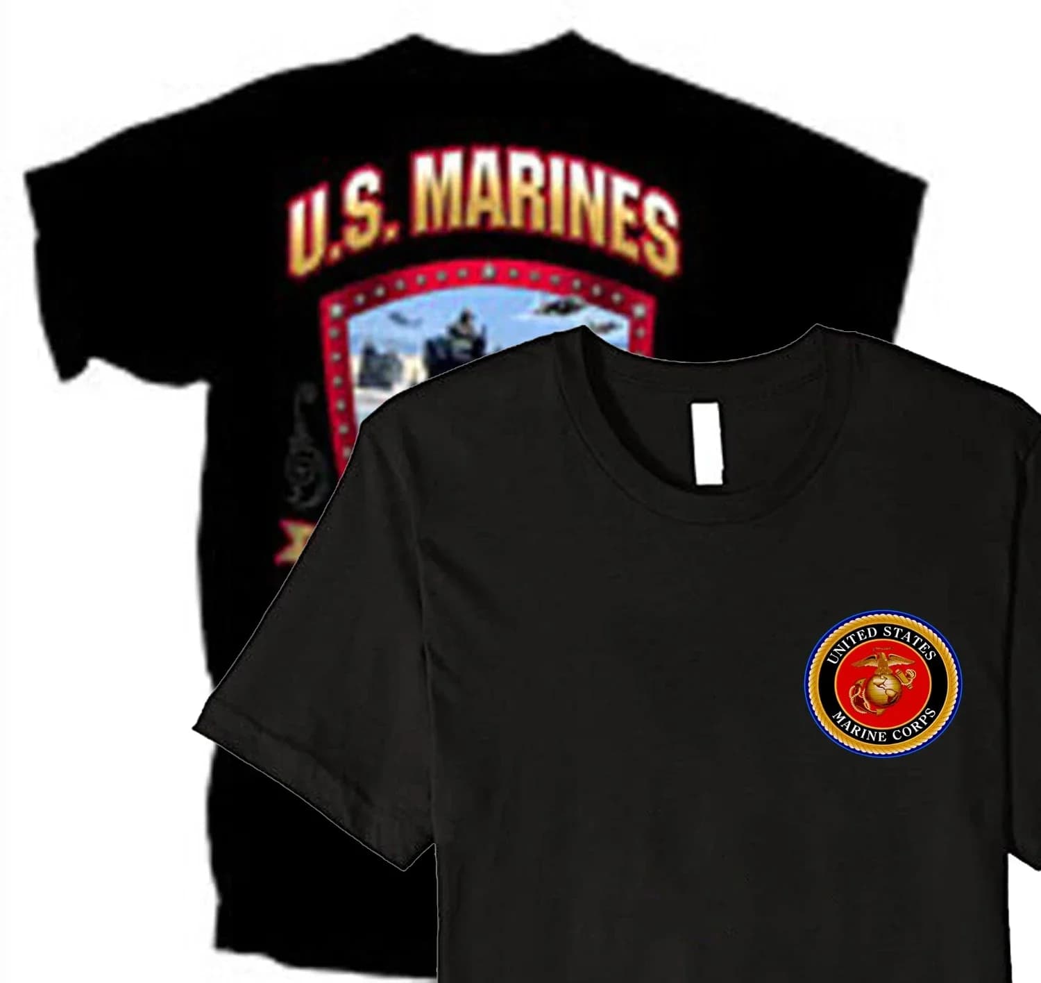 US Marine Corps USMC Motto "Semper Fi" Shield Graphic Poster T-Shirt. Summer Cotton Short Sleeve O-Neck Mens T Shirt New S-3XL