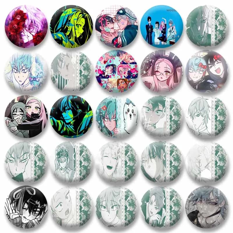 58mm Cute HyunA Luka Anime Pins Handmade Mizi Sua Round Brooch Cartoon Cosplay Badge on Backpack Jewelry Accessories XMAS Gifts