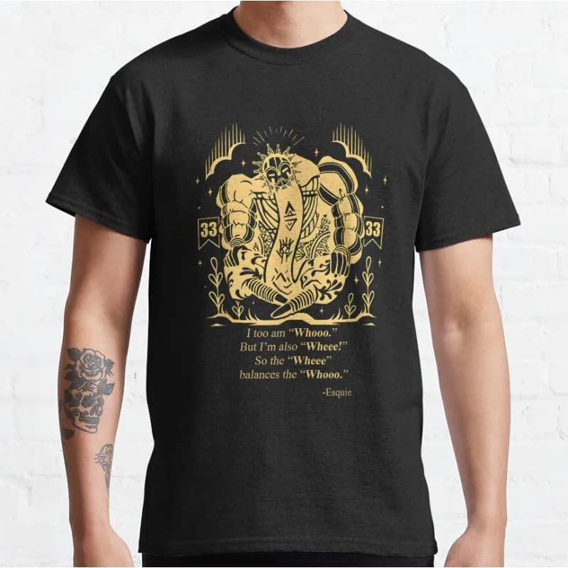 Gamer Esquie Clair Obscur Expedition 33 Dark Fantasy video game T-shirt Gift for Gamer Large size Adult Tops S-6XL