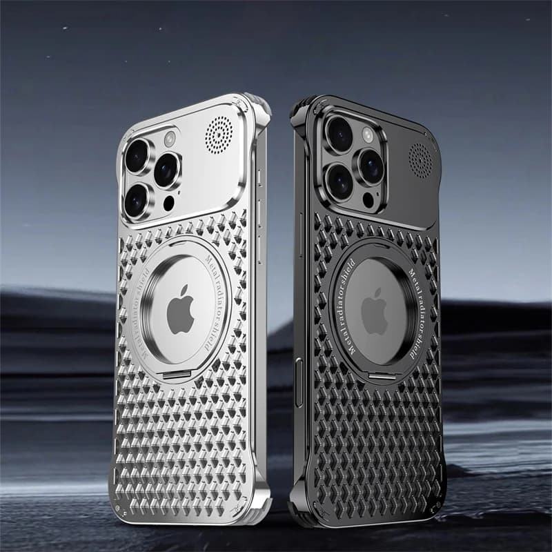 Metal Heat Dissipation Phone Case For iPhone 14 15 16 Pro Max Magsafe Magnetic Aluminum Alloy Bracket Cover for IPHON 16 Promax