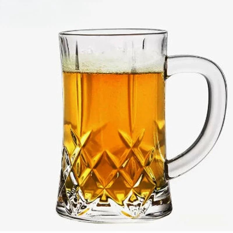 Crystal glass craft wheat cup, beer cup, large capacity engraved beer cup