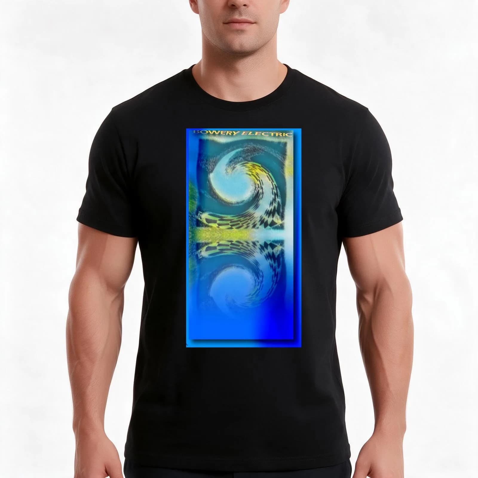Bowery Electric T-Shirt, Summer Casual Cotton Tee, Oversized Streetwear Tops, Vintage Graphic Print, Loose Fit Short Sleeve