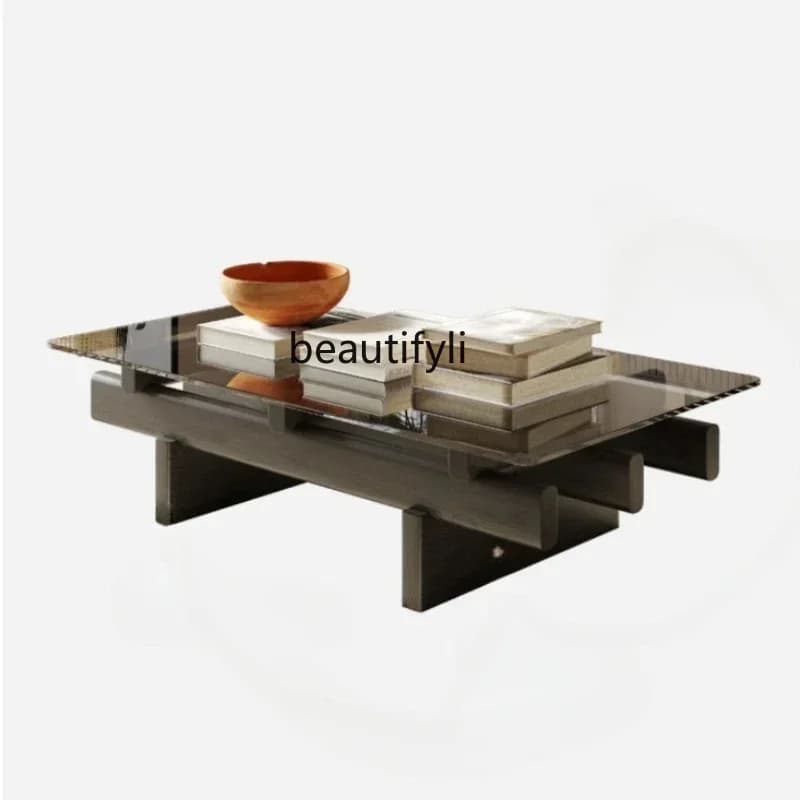cc182R French Style Antique Coffee Table Living Room Small Apartment Rectangular Designer Pewter Solid Wood Living Room Tempere