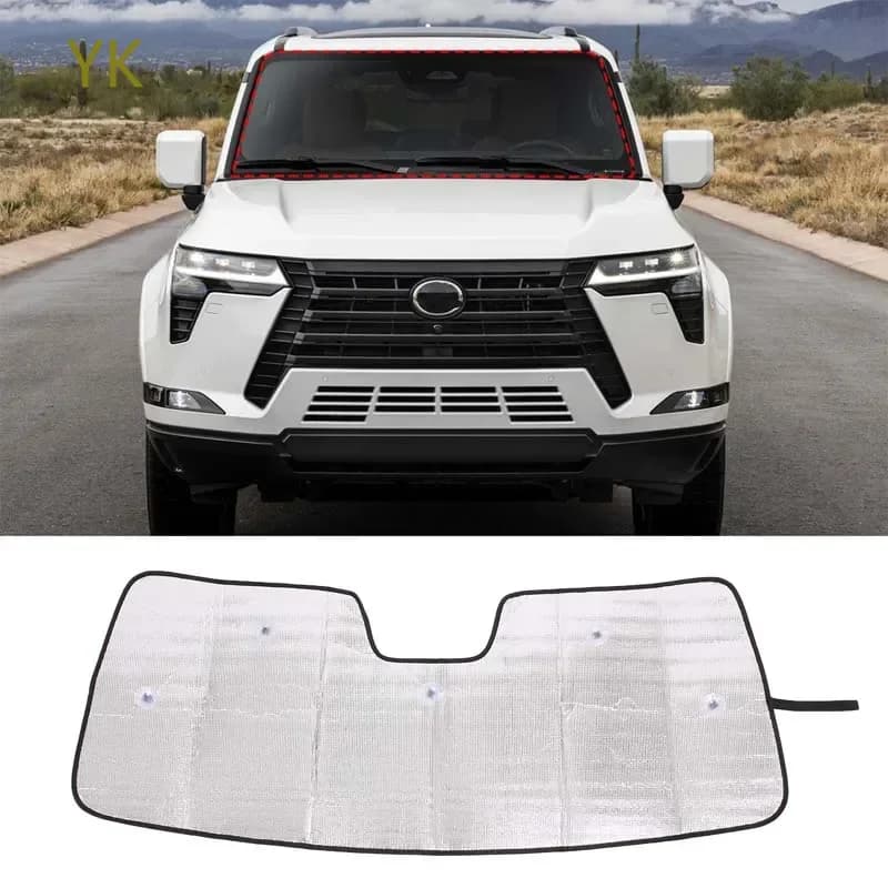 Aluminum Foil Silver Car Visor Sunscreen Window Sun Shade Blocks Parasol Interior Car Accessories For Lexus GX 2024
