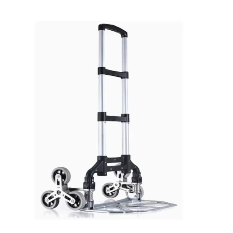 Folding six-wheel aluminum alloy wooden frame painting trolley retractable handle foldable portable shopping cart