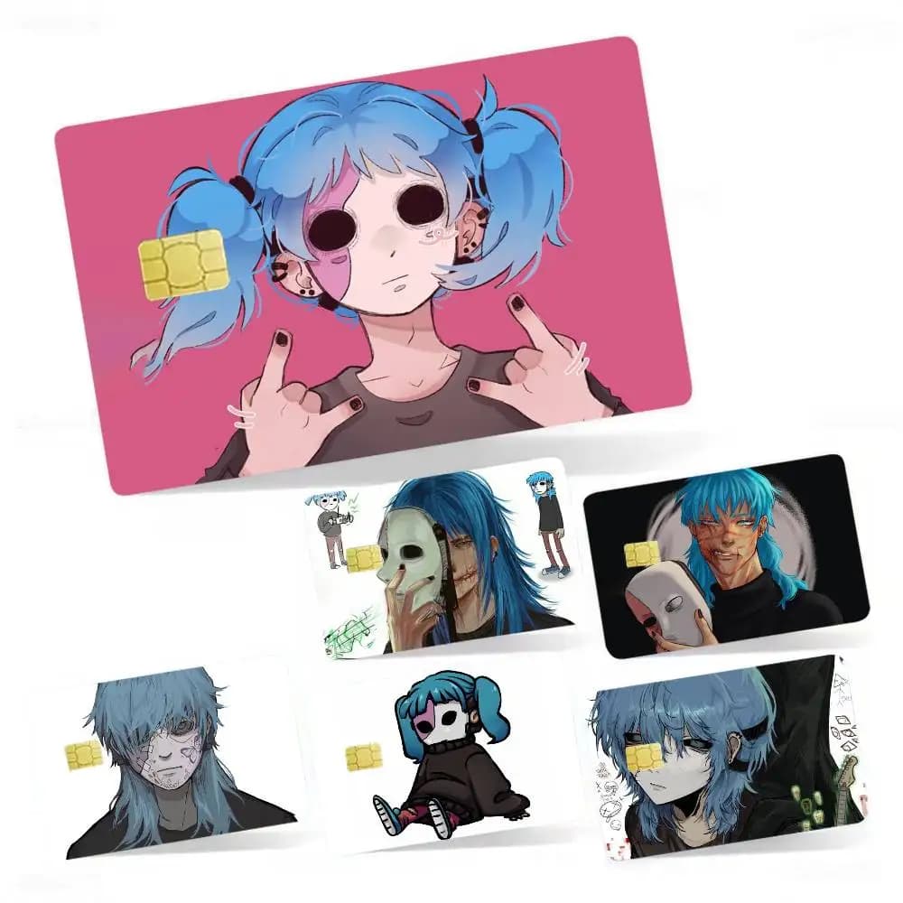 S-Sally Game F-Face 4pcs 1Set Laser Holographic Sticker Skin Cover for Credit Bank Debit Card