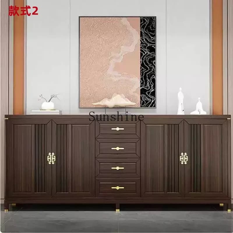 TT new Chinese-style solid wood dining side cabinet living room simple locker