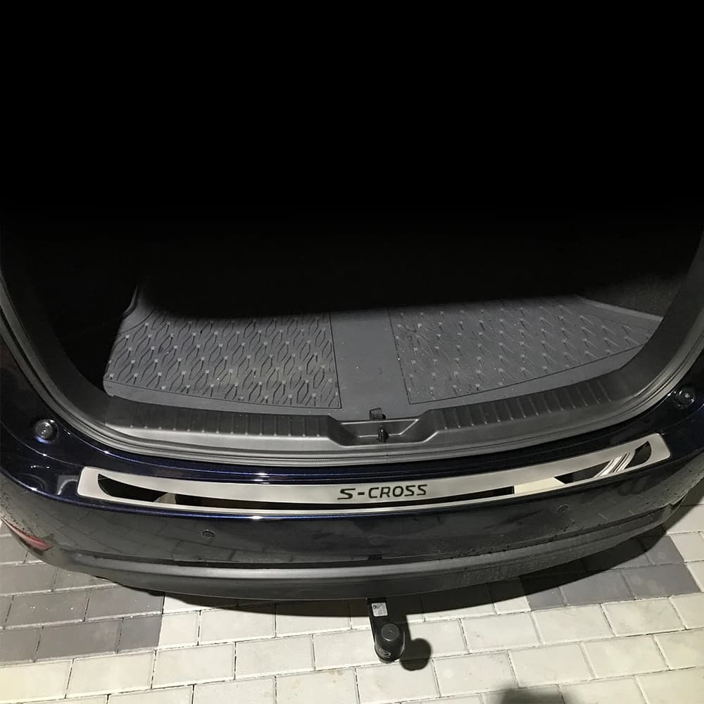 For Suzuki Sx4 S Cross Auto Trunk Trim Rear Bumper Protector Door Sill Accessories Styling Car Sticker 2022 2019 2020 2014 2017