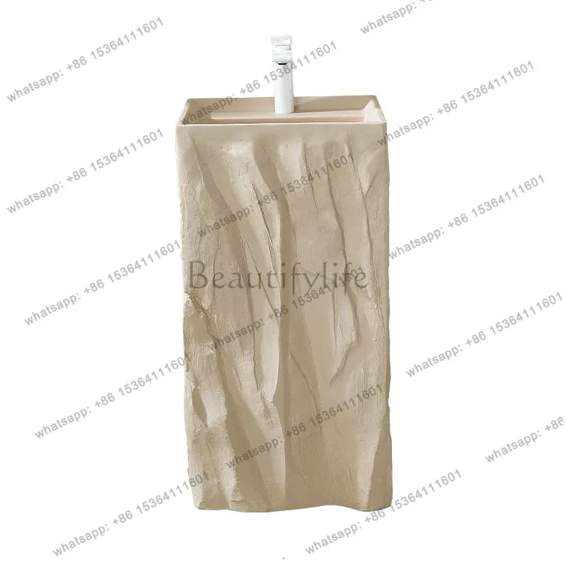 Creative special-shaped artificial stone integrated outdoor courtyard column basin art personalized floor washing table