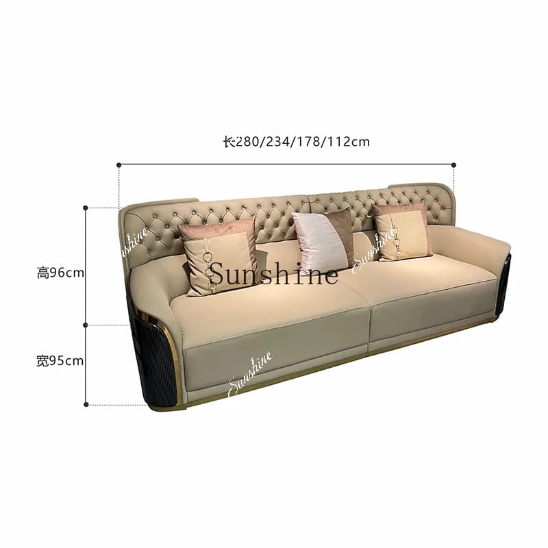 Light luxury post-modern high-back solid wood sofa combination high-end luxury living room furniture TF