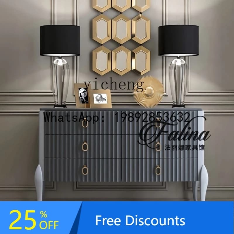 light luxury entrance cabinet, living room entry American dining side cabinet, partition cabinet, simple modern solid
