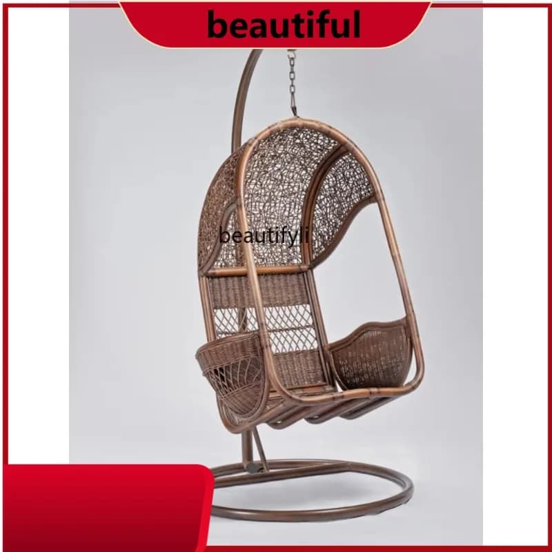 Courtyard Swing Rocking Chair Rattan Hanging Chair Balcony CradleV Bird's Nest Hanging Chair