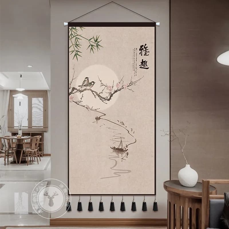 Abstract‑Landscape Fabric Wall Tapestry, Background Hanging Cloth Wall Decor for Dining Room Living Room Bedroom Home Furnishing