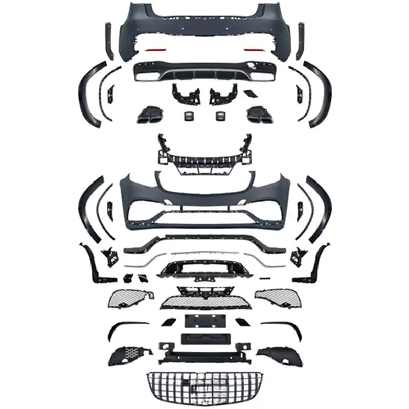 High Quality GLS63 Style Body Kit Fit for X166 2016-2019 Front Bumper Grille Rear Bumper Sport Classic Exterior Modification